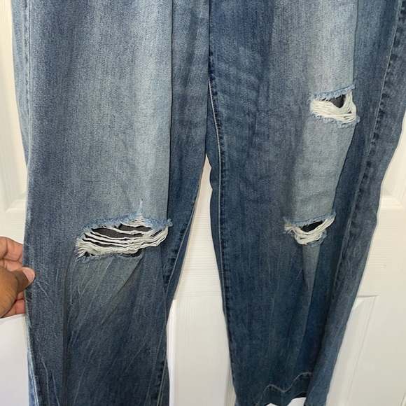 Lane Bryant Blue Relaxed Jeans with Elastic Waistband - Picture 3 of 11